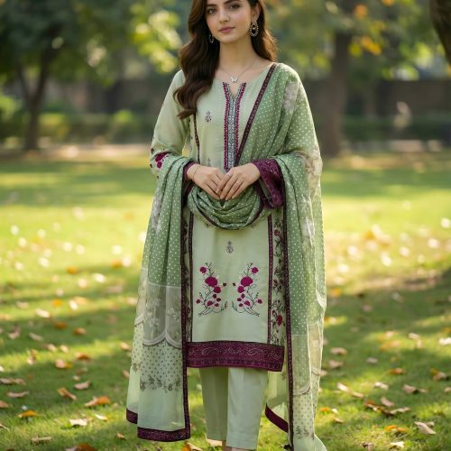 3 Piece Embroidery Lawn  Unstitched